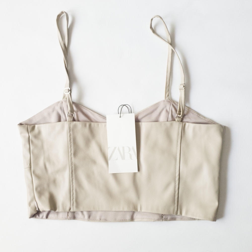 Zara Faux Leather Stone Crop - Picture 5 of 6